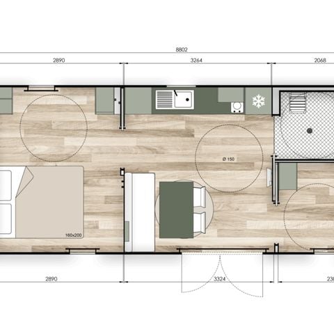 MOBILE HOME 6 people - Mobile home Premium PMR Accessible 2bed 6pers - Air conditioning