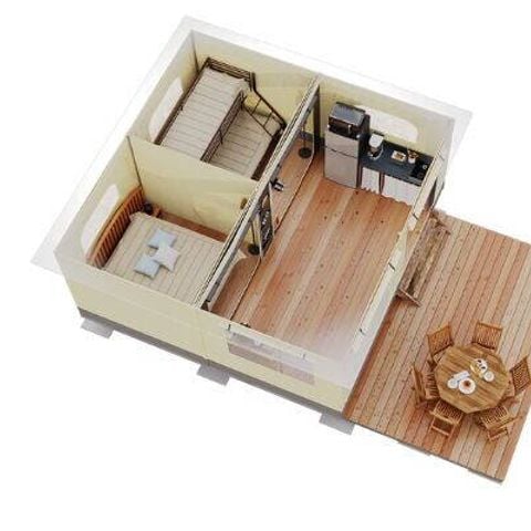 Safarizelt 4 Personen - Super Lodge Zelt | Comfort | 2 Schlafz. | 4 Pers. | Ohne Bad