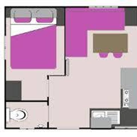 Stacaravan 4 personen - Stacaravan Roitelet 24m², 2 Ad + 2 Enf , Overdekt terras