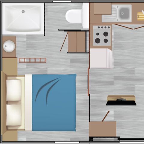 Stacaravan 8 personen - Stacaravan Premium Gd Confort 40 m² - stacaravan