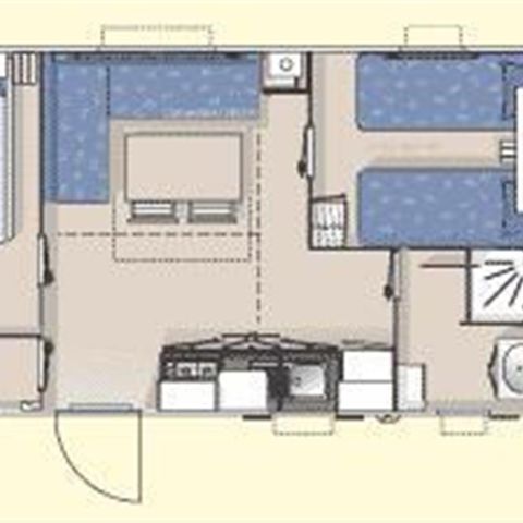 Stacaravan 6 personen - Stacaravan Goéland 28m² met Tv + Overdekt terras