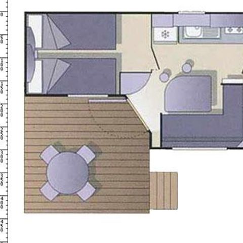 Mobile home 5 persons - Mobile home Mésange 27m² , Covered terrace