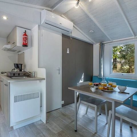 Mobilheim 6 Personen - Comfort | 3 Schlafzimmer | 6 Schlafplätze | Lounge Terrasse | 1 Badezimmer | Klimaanlage