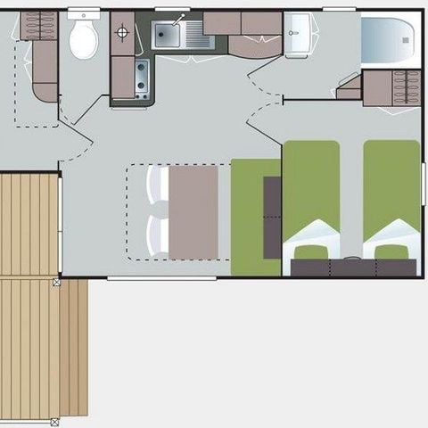 MOBILE HOME 6 people - C- Air-conditioned 2-bedroom Caribbean mobile home