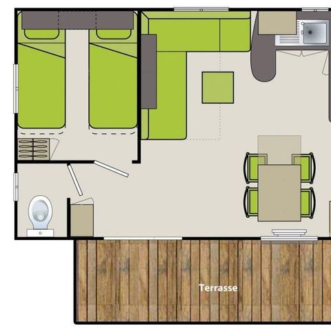 Mobile home 6 persons - C- Air-conditioned 2-bedroom Caribbean mobile home