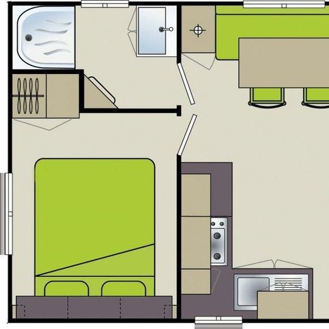 BUNGALOW 4 personnes - C- Mobil-home Adriatique - 2 chambres