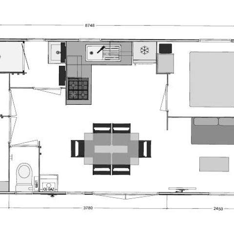 BUNGALOW 6 personnes - BERMUDES TRIO MODULO GRAND CONFORT