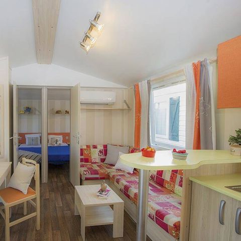 Mobilheim 6 Personen - Classic | 3 Schlafz. | 6 Pers. | Erhöhte Terrasse | Klimaanlage