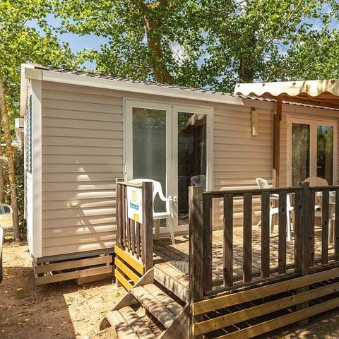 Mobilheim 6 Personen - Comfort | 3 Schlafz. | 6 Pers. | Erhöhte Terrasse | Klimaanlage