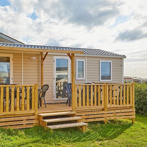 Mobilheim 6 Personen - Premium | 3 Zi. | 6 Pers. | Erhöhte Terrasse