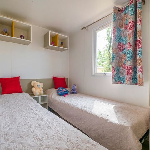 Mobilheim 6 Personen - Premium | 3 Zi. | 6 Pers. | Erhöhte Terrasse
