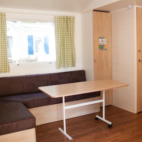 Mobilheim 6 Personen - ECO Mobilheim 3 Zi. MAGDALENA (+ 10 Jahre) 29m² + Halbüberdachte Terrasse 6 Pers.