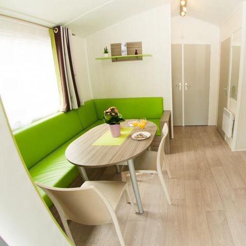 BUNGALOW 4 personnes - ECO Mobil home 2ch. LUDISIA (de + 10 ans) 24 m² + Terrasse semi-couverte 4 pers