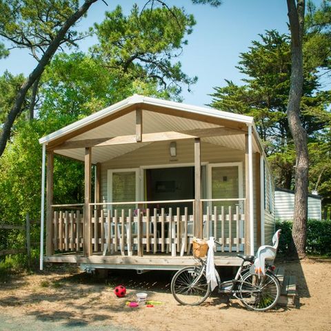 MOBILHOME 4 personas - ECO Casa móvil 2 hab. LUDISIA (más de 10 años) 24 m² + Terraza semicubierta 4 pers.