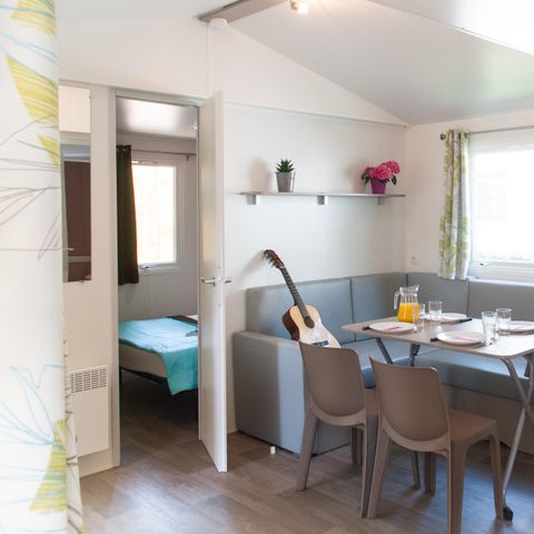 Stacaravan 4 personen - ECO Stacaravan 2bed. CORDOVA (2015) 27m² + Half overdekt terras 4/6 pers.