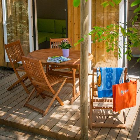 BUNGALOW 6 personnes - CONFORT Mobil home 2ch. CALYPSO (2016) 28m² + terrasse semi-couverte 4/6 pers