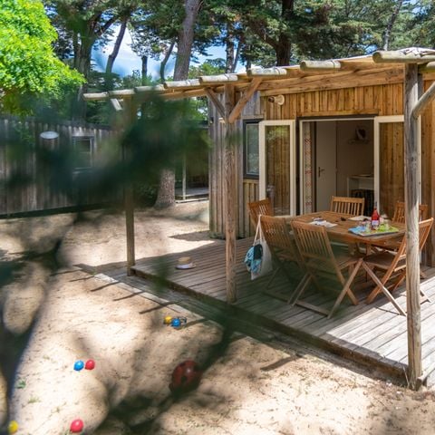 Mobilheim 8 Personen - CONFORT Mobilheim 3 Schlafz. ECUMES (2016) 31m² + Halbüberdachte Terrasse 6/8 Pers.