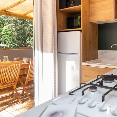 Mobilhome 6 personnes - PREMIUM Mobil home 3ch. OCEAN (2023) 40m² + Terrasse semi-couverte [durée spéciale dd]