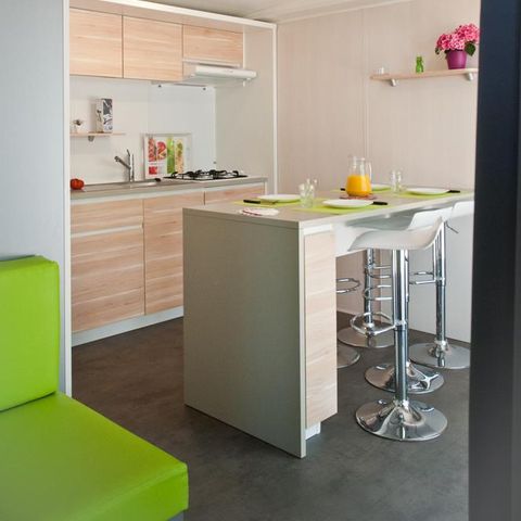 MOBILHOME 6 personas - COMODIDAD Casa móvil 2bed. CALYPSO (2016) 28m² + terraza semicubierta [duración especial ms] 4/6 pers