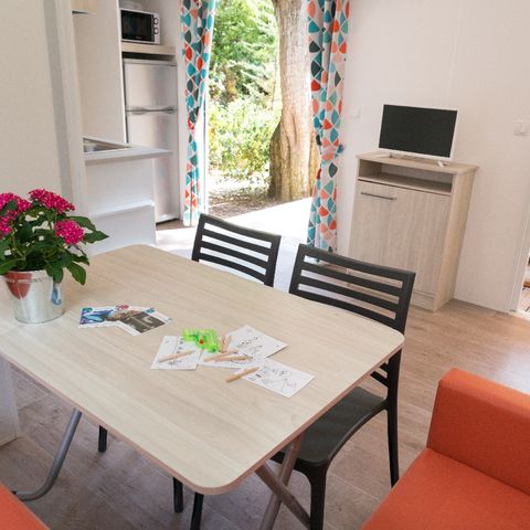 CASA MOBILE 6 persone - COMFORT Casa mobile 2bed. CATLEYA (2017) 27m² + Terrazza semicoperta, soggiorno [domenica/domenica 4/6 pers.