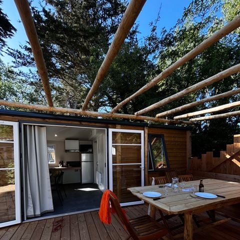 Stacaravan 4 personen - CONFORT Stacaravan PMR 2ch. CATLEYA 35m² + Half overdekt terras