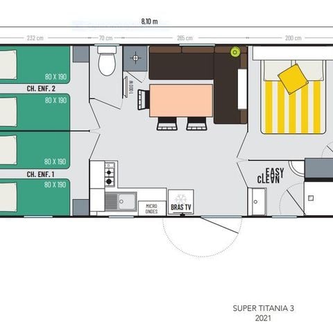 Mobile home 6 persons - "Titania 3 bedrooms