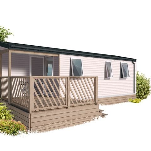 Mobilheim 6 Personen - "Loggia" 3 Zimmer mit überdachter Terrasse