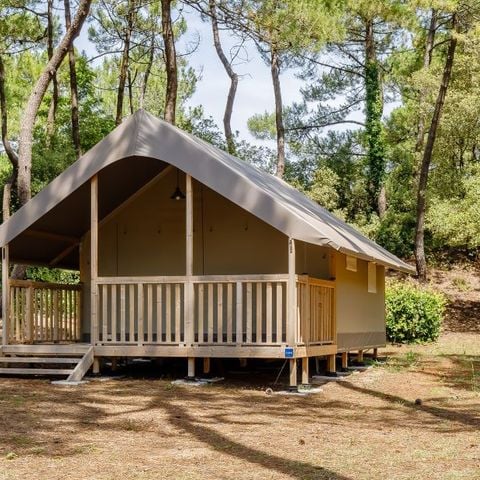 Tente en toile et en bois 4 personnes - Tente Lodge Confort (2 chambres - Sans sanitaires) 4 pers. 