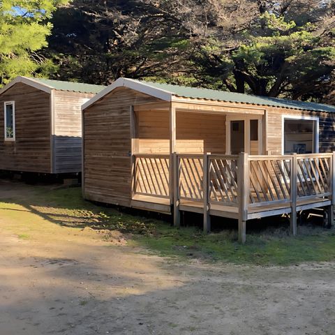 Mobile home 4 persons - Comfort mobile home 25m² (2 bedrooms) + semi-covered terrace + TV 4 pers.