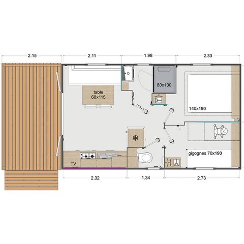 Mobilheim 4 Personen - Savana Lodge