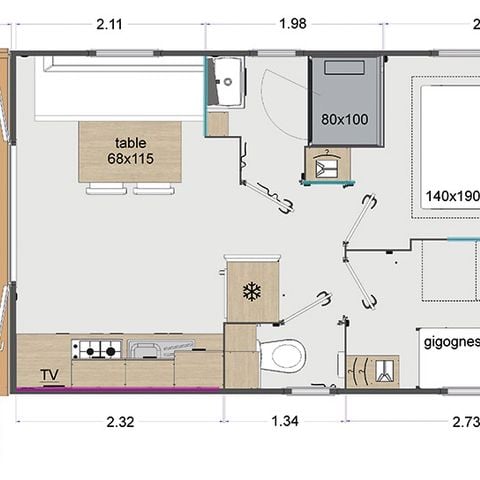 Mobilhome 4 personas - Savana Lodge - 2 habitaciones