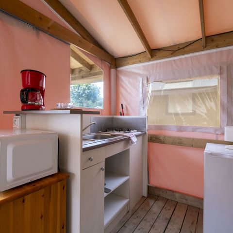 Tente en toile et en bois 5 personnes - Sahari Lodge 2chambres - sans sanitaires - 19m² 2/5 pers