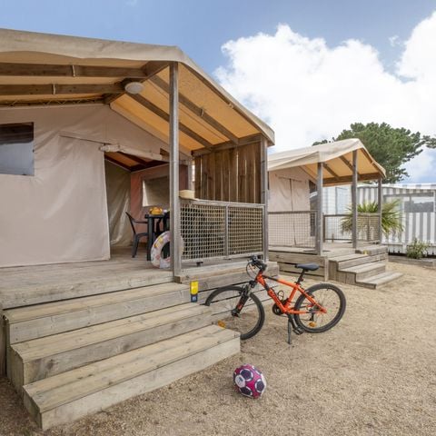 Tente en toile et en bois 5 personnes - Sahari Lodge 2chambres - sans sanitaires - 19m² 2/5 pers
