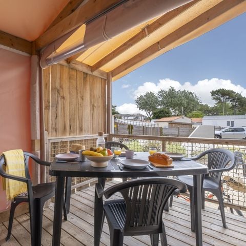 Tente en toile et en bois 5 personnes - Sahari Lodge 2chambres - sans sanitaires - 19m² 2/5 pers