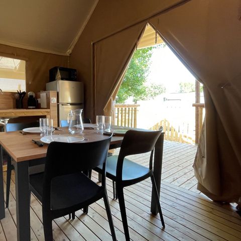 Safaritent 4 personen - Jungle Lodge 2 kamers - met badkamer - 26m² 2/4 pers.