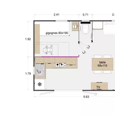 Casa mobile 4 persone - Premium 3 Camere 4 Persone Aria condizionata + TV + Jacuzzi