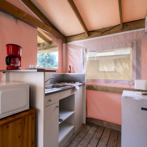 TENTE TOILE ET BOIS 5 personnes - Tente Lodge Sahari 3 Pièces 5 Personnes Sans Sanitaire