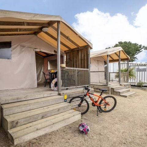 Tente en toile et en bois 5 personnes - Tente Lodge Sahari 3 Pièces 5 Personnes Sans Sanitaire