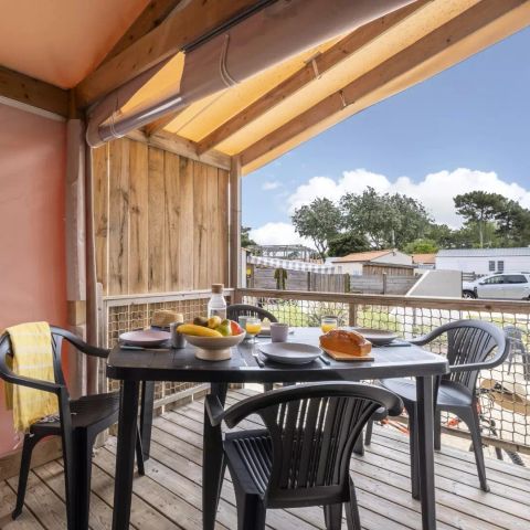 TENTE TOILE ET BOIS 5 personnes - Tente Lodge Sahari 3 Pièces 5 Personnes Sans Sanitaire