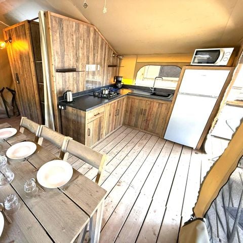 TENTE TOILE ET BOIS 6 personnes - Kabane Lodge 46 m²