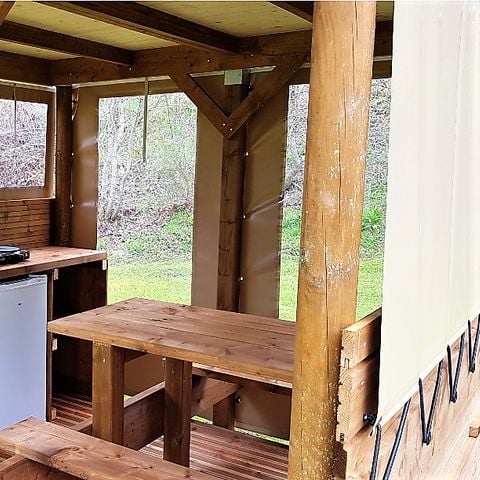 UNIEKE ACCOMMODATIE 4 personen - BIVOUAC (zonder sanitair) + tent op de grond