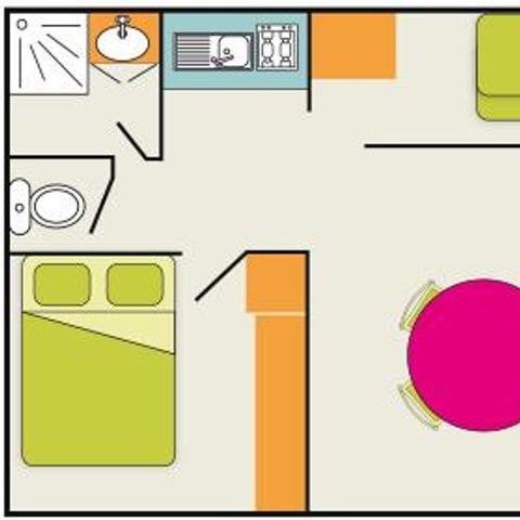 GÎTE 5 personnes - Gîte N°1 chambre 38m²