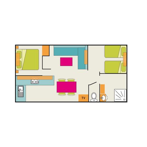 Stacaravan 5 personen - Olympe Confort + 2 slaapkamers