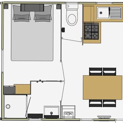 MOBILHOME 5 personas - Mobil-home 2 habitaciones Oasis Confort+ 26 m² - mobil-home