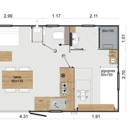 CASA MOBILE 4 persone - Casa mobile Privilège 2 32m² 2 bagni