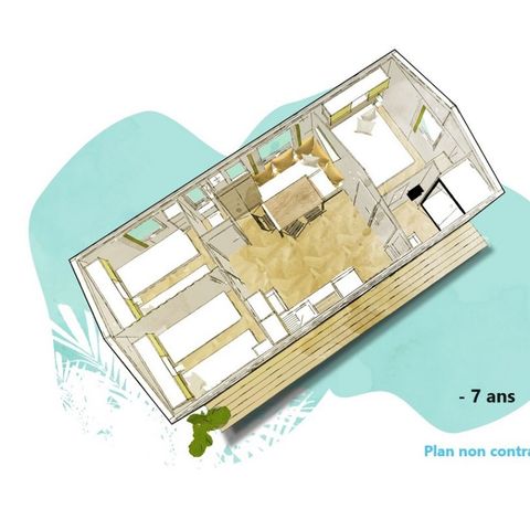 Casa mobile 6 persone - Cottage Confort - Terrazza semicoperta