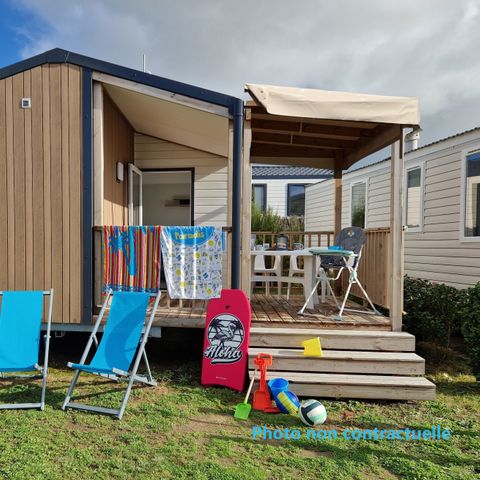 Mobilhome 5 personas - Cabaña Grande Comodidad Terraza Cubierta