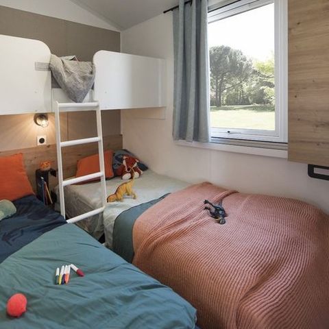 Mobilheim 5 Personen - Classic | 2 Schlafz. | 5 Pers. | Erhöhte Terrasse