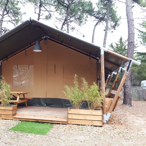 Tent van canvas en hout 5 personen - SAFARI