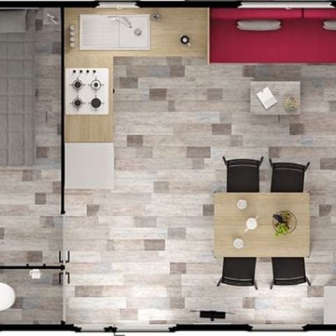 Stacaravan 5 personen - GROOT CONFORT 30 m2